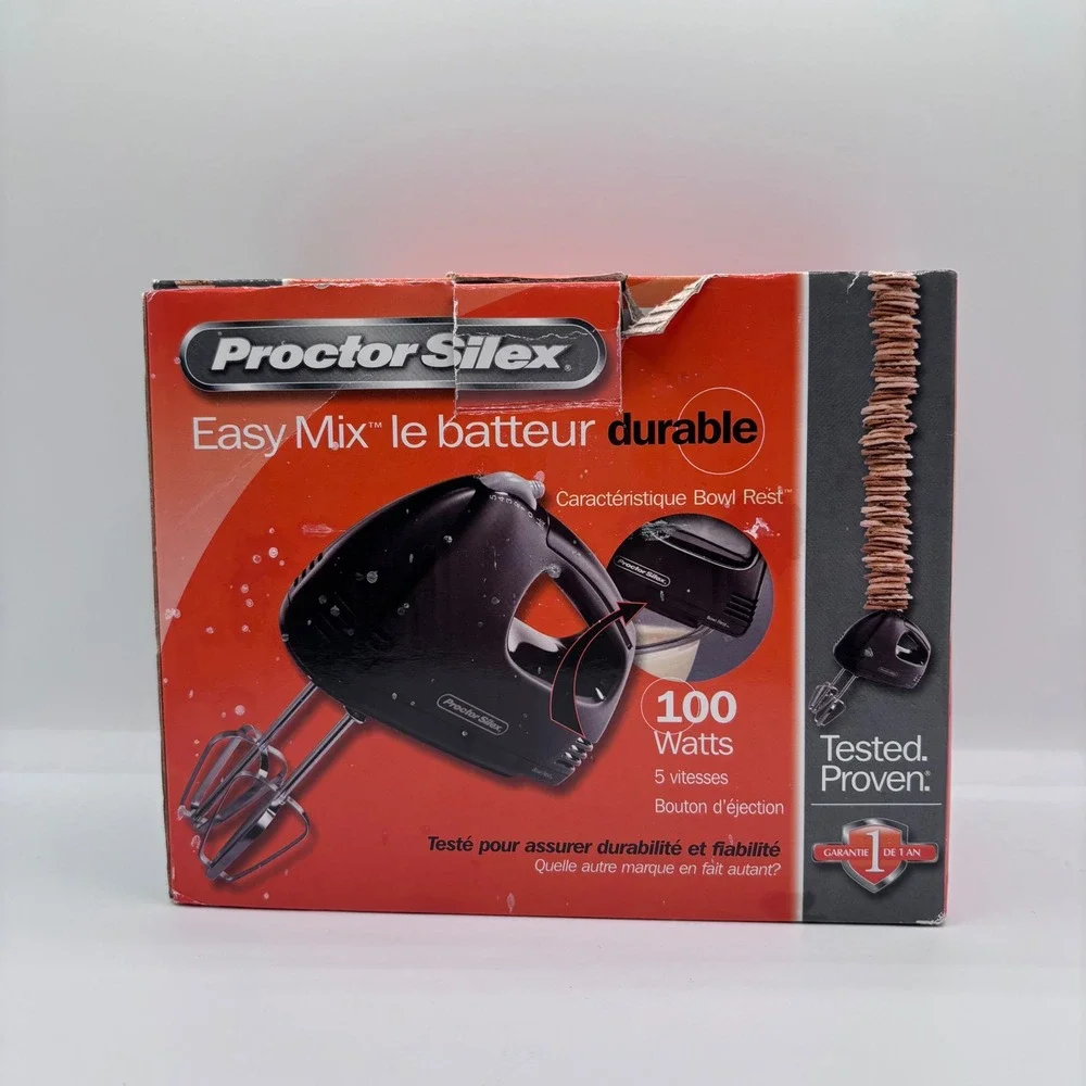 Hand Mixer | Proctor Silex 62507 Durable Easy Mix 5 Speed Black‎ 100W Bowl Rest
